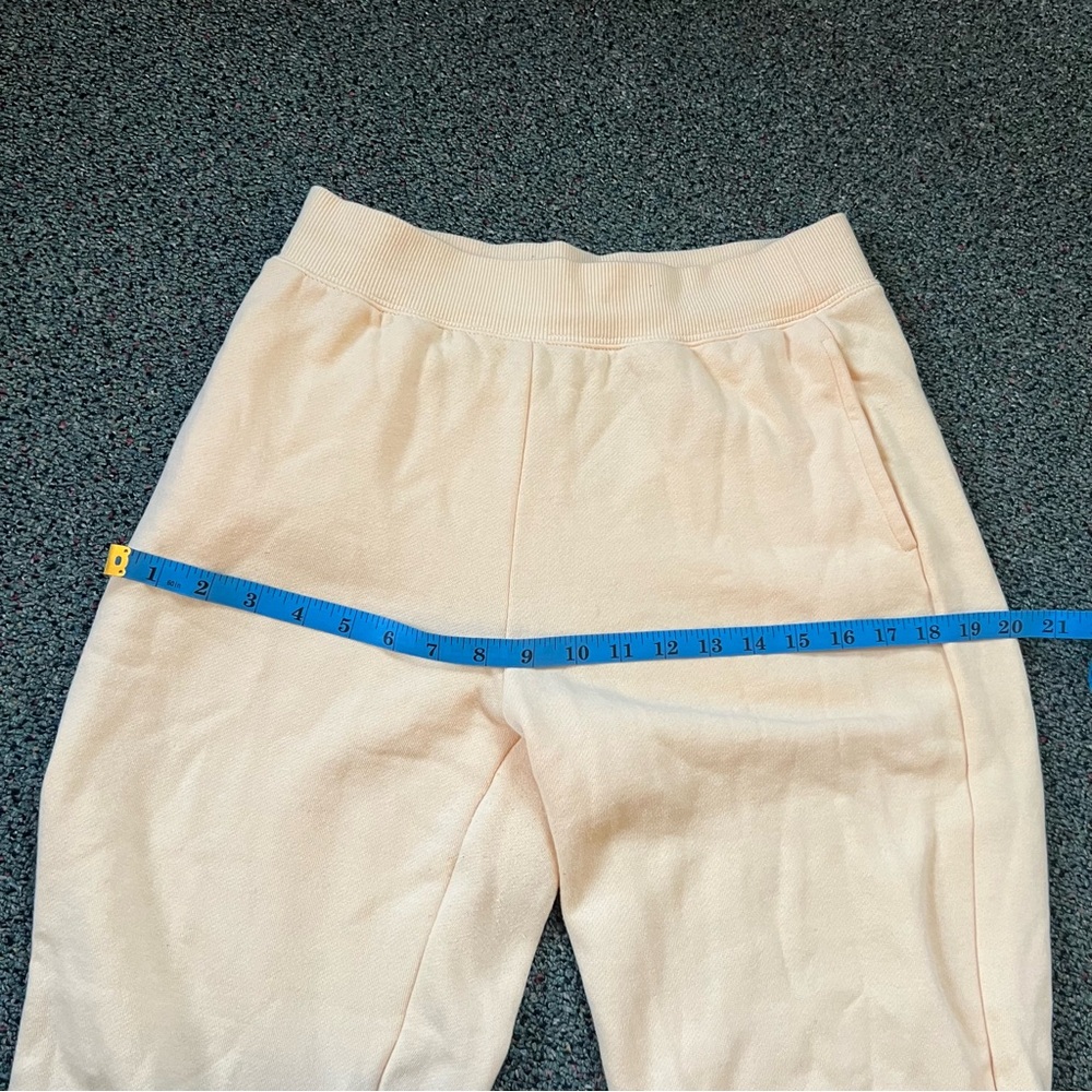 FOREVER21 Pastel Yellow Sweatpants Loungewear Baggy Cotton Pants Back Pocket M - Picture 15 of 16